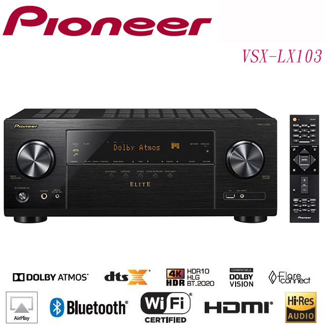 Pioneer先鋒 7.2聲道AV環繞擴大機 VSX-LX103