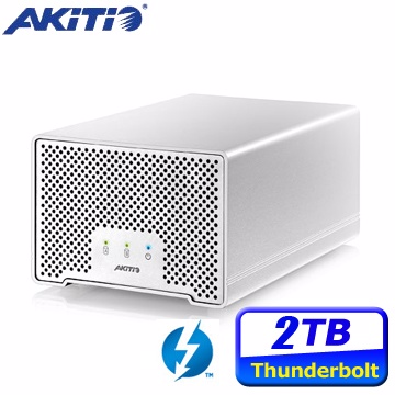 AKiTiO 迷你雷霆金牛座 D3 2.5吋 Thunderbolt/USB3.0 2bay 硬碟外接盒(1TBx2)