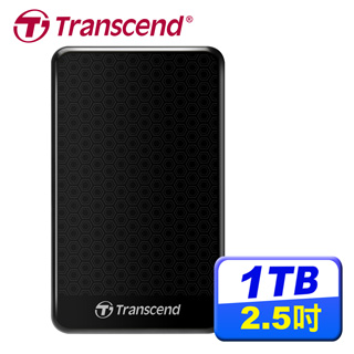 創見StoreJet 25A3 1TB USB 3.1 2.5吋抗震行動硬碟(黑)