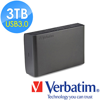 (福利品)Verbatim 威寶 3TB USB3.0 3.5吋外接硬碟(外盒受損)