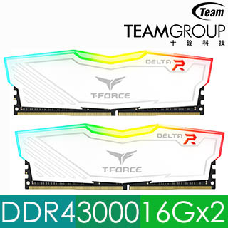 Team十銓 Delta RGB 白色 DDR4-3000 32GB(16G*2)
