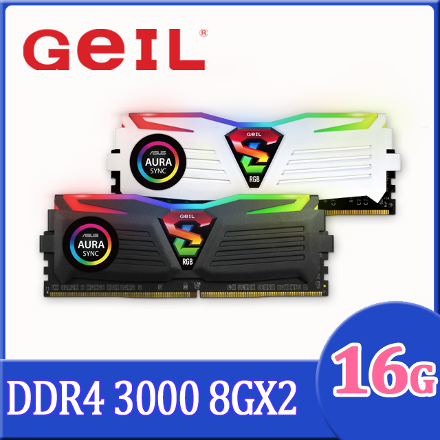 GeIL D4 RGB 極光同步系列-RGB Sync 16GB(8GX2)3000Mhz 桌上型電腦記憶體