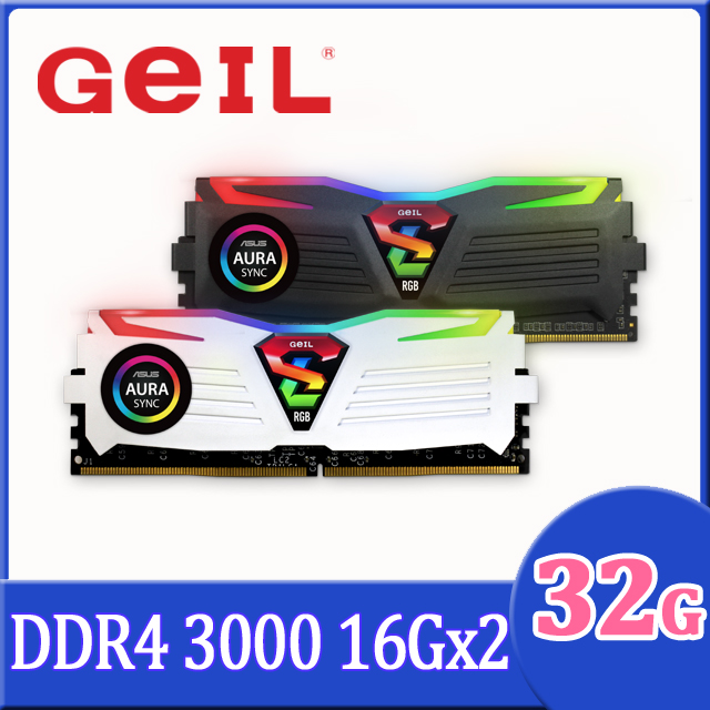 GeIL D4 極光同步系列-RGB Sync 32GB(16GX2)3000Mhz 桌上型電腦記憶體