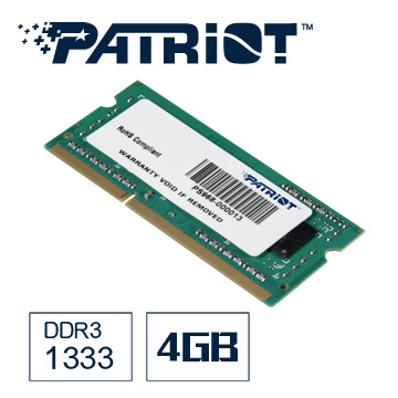 Patriot美商博帝 DDR3 1333 4GB筆電用記憶體