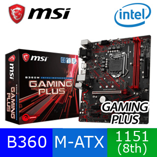 (C+M) 微星 B360M GAMING PLUS 主機板 + Intel 盒裝 Core i5-9400F