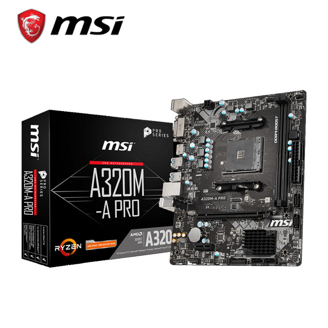 (C+M) 微星 A320M-A PRO 主機板 + AMD AM4 A8-9600 3.1GHz 四核心處理器