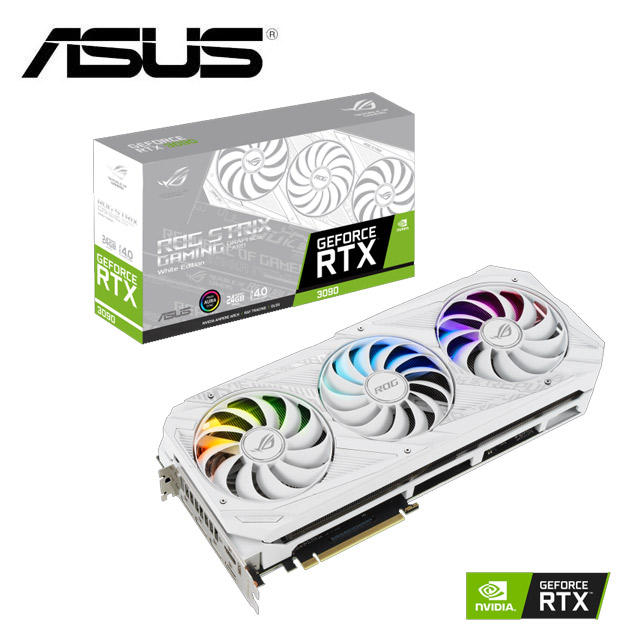 華碩 ASUS ROG Strix GeForce RTX™ 3090 24G WHITE GAMING 潮競白 顯示卡