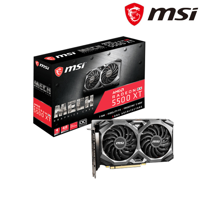 微星 Radeon RX 5500 XT MECH 4G OC 顯示卡