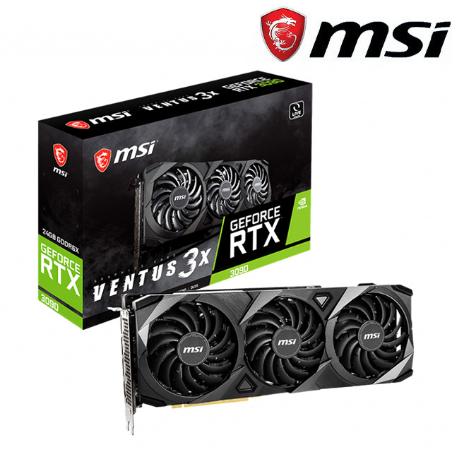 微星 GeForce RTX 3090 VENTUS 3X 24G OC 顯示卡
