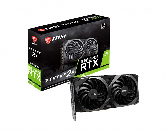 微星MSI GeForce RTX 3070 VENTUS 2X PCI-E顯示卡
