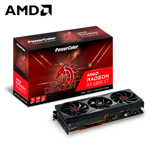 撼訊RX 6800 XT Red Dragon OC LED 16G GDDR6 256bit顯示卡