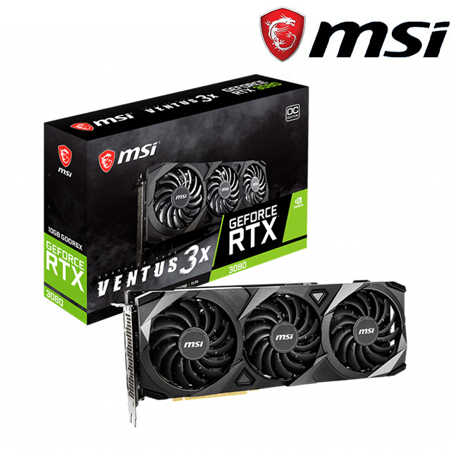 微星 GeForce RTX3080 VENTUS 3X 10G OC 顯示卡 + B550M PRO-VDH 主機板