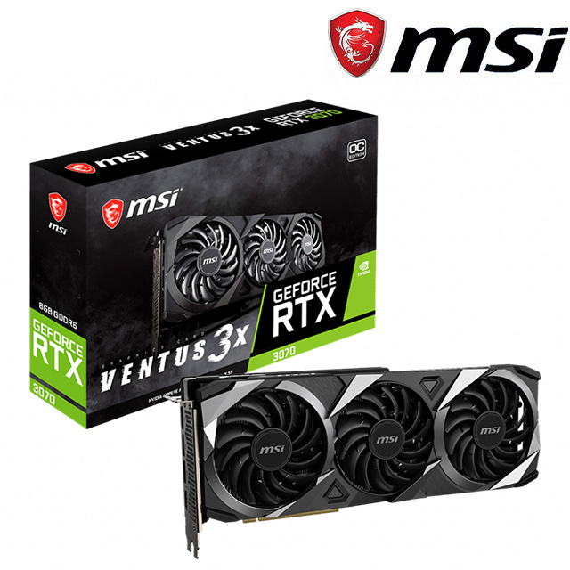 微星 RTX 3070 VENTUS 3X 8G OC LHR 顯示卡+X470 GAMING PLUS MAX+750W