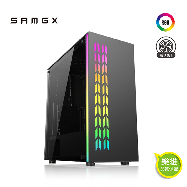 【SAMGX】MAPLE 曼波 RGB鋼化玻璃ATX機殼+RX550 AI白鯊550W 電源供應器