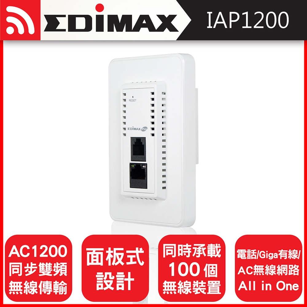 EDIMAX 訊舟 IAP1200 AC1200 雙頻面板式無線基地台