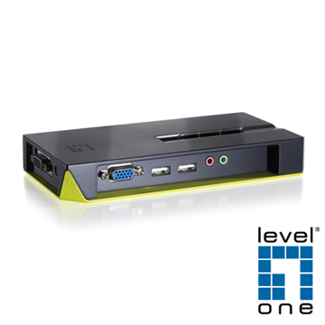 【LevelOne】4埠USB, Audio桌上型電腦切換器 KVM-0421