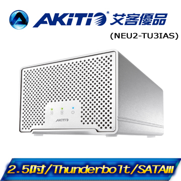 AKiTiO 迷你雷霆金牛座 D3 2.5吋 Thunderbolt/USB3.0 2bay 外接盒