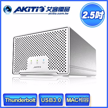 AKiTiO 迷你雷霆金牛座 D3 2.5吋 Thunderbolt/USB3.0 2bay 外接盒