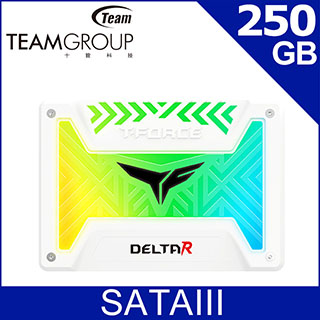 Team 十銓 T-FORCE Delta R RGB 250G 2.5 SSD 固態硬碟 白