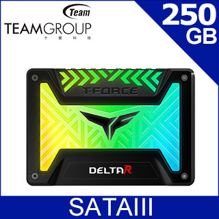 Team 十銓 T-FORCE Delta R RGB 250G 2.5 SSD 固態硬碟 黑