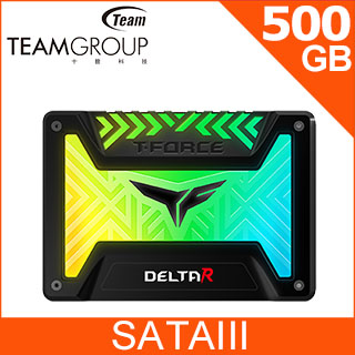 Team 十銓 T-FORCE Delta R RGB 500G 2.5 SSD 固態硬碟 黑