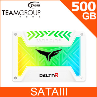 Team 十銓 T-FORCE Delta R RGB 500G 2.5 SSD 固態硬碟 白