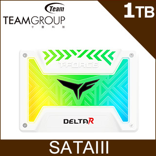 Team 十銓 T-FORCE Delta R RGB 1TB 2.5 SSD 固態硬碟 白