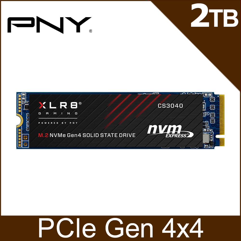 PNY XLR8 CS3040 2TB M.2 2280 PCIe Gen4x4 SSD固態硬碟