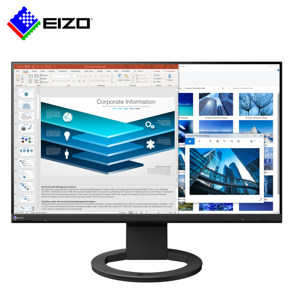 EIZO FlexScan EV2480 23.8型護眼低藍光薄邊框16:9寬螢幕(黑色)