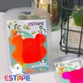 【王佳膠帶Seal King】隨手貼ESTAPE (熊熊造型Memo可書寫)全螢光橙