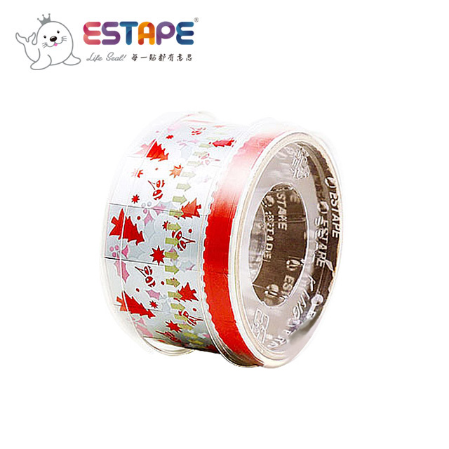 【王佳Seal King】易撕貼ESTAPE (抽取式OPP膠帶/銀底紅耶樹)