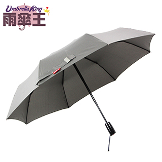 【雨傘王-終身免費維修】BigRed太極☆專利梅花型中棒☆最堅固的23吋自動折傘-灰色