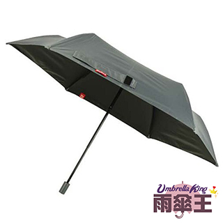 【雨傘王-終身免費維修】BigRed繽紛不戳人☆輕量包包傘☆防曬三折手開-沉默灰