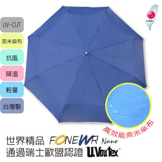 【寶藏屋】福懋耐潑水一把好傘-海軍藍(自動/防曬/輕量/速乾)