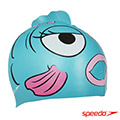 SPEEDO 兒童矽膠泳帽 金魚藍