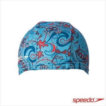 SPEEDO 兒童尼龍泳帽 藍