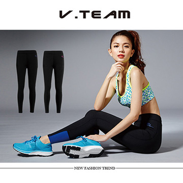 V.TEAM 簡式休閒彈力修身韻律長褲