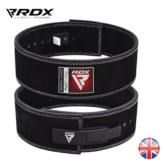 【英國 RDX】10mm 全真牛皮健身快扣腰帶、霸氣黑色、重訓腰帶/ 霸氣黑色
