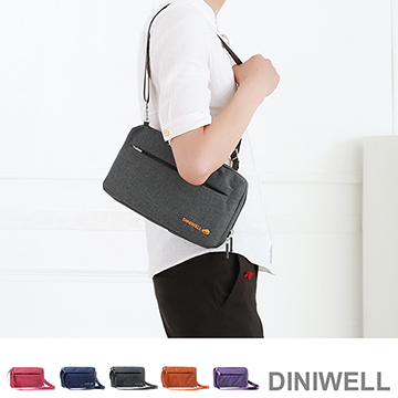【JD】DINIWELL多功能防水單肩斜揹包-灰色