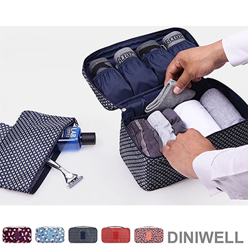 【JD】DINIWELL新一代加大版防水旅遊貼身衣物收納包-藍色格紋