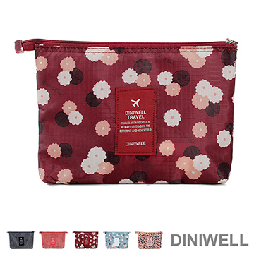 【JD】DINIWELL印花系列輕便隨身收納包 數碼包-紅色花朵