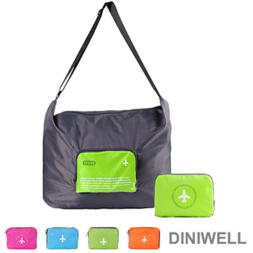 【JD】DINIWELL多功能單肩斜背可折疊行李箱拉桿收納包(40L)-綠色