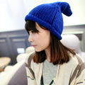 Aimee Toff 韓版素色暖暖小小精靈毛帽(藍)