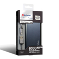 Verbatim 威寶 黑色 6000mAh + Apple 1.2米 鋁殼行動電源含LIGHTNING 傳輸線