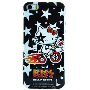 Apple iPhone5/5s 凱蒂貓 矽膠軟手機殼-星光單車