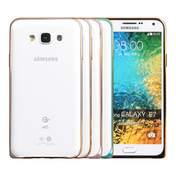 PIE SAMSUNG E7 雙色海馬扣金屬保護邊框