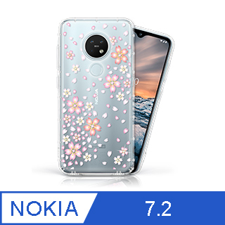 EVO CASE Nokia 7.2 奧地利水鑽彩繪手機殼 - 櫻花