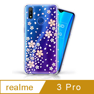 EVO CASE realme 3 pro 奧地利水鑽彩繪手機殼 - 櫻花