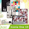 VXTRA ACER Iconia One 10 B3-A40 文創彩繪 隱形磁力皮套 平板保護套
