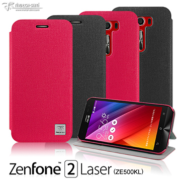 Metal-Slim ASUS ZenFone 2 Laser(ZE500KL)亞麻紋側翻站立皮套